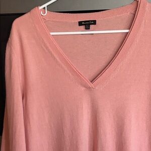 Massimo Dutti Soft  V-Neck pale orange Sweater